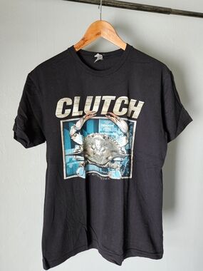 CLUTCH Band Graphic Tee with Teal Accent And Crab Logo